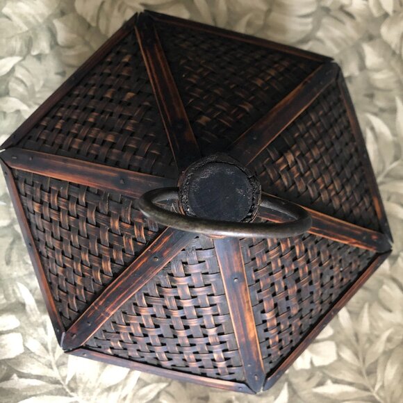 Vintage Hawaiian Handmade Rattan~Bamboo Box - Picture 4 of 11